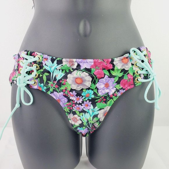 Victoria's Secret Floral Lace-up Two Piece Bikini - Picture 2 of 13
